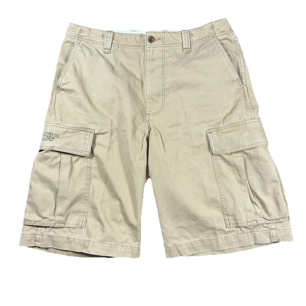 Polo Jeans Company Cargo Shorts Mens 34 Khaki Ralph Lauren MFG USRL Surplus VTG